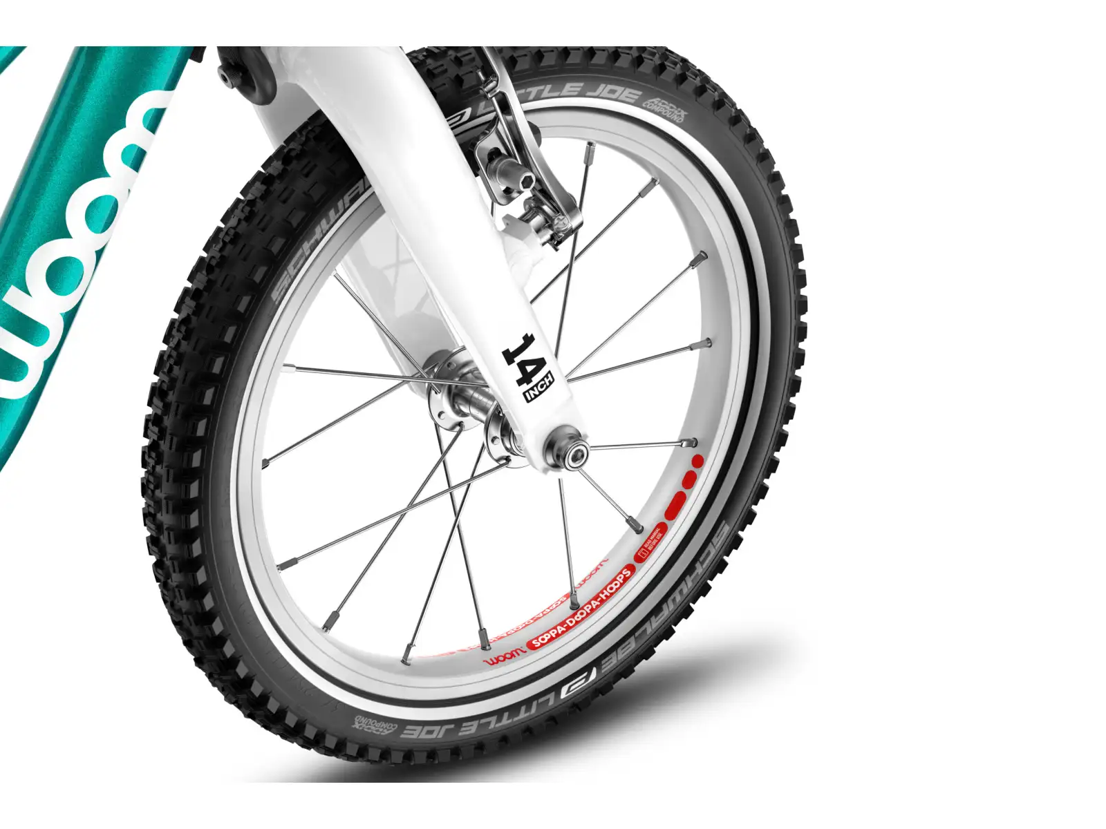 Woom GO 1 Plus Metallic Turquoise 14 Kinderlaufrad