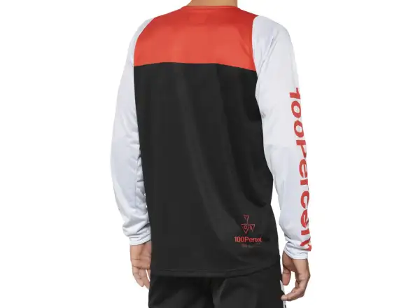 100% R-Core Herrentrikot Langarm Schwarz/Racer Rot