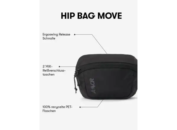 Aevor Hip Bag Move 1,5L Schultertasche/Hüfttasche Black