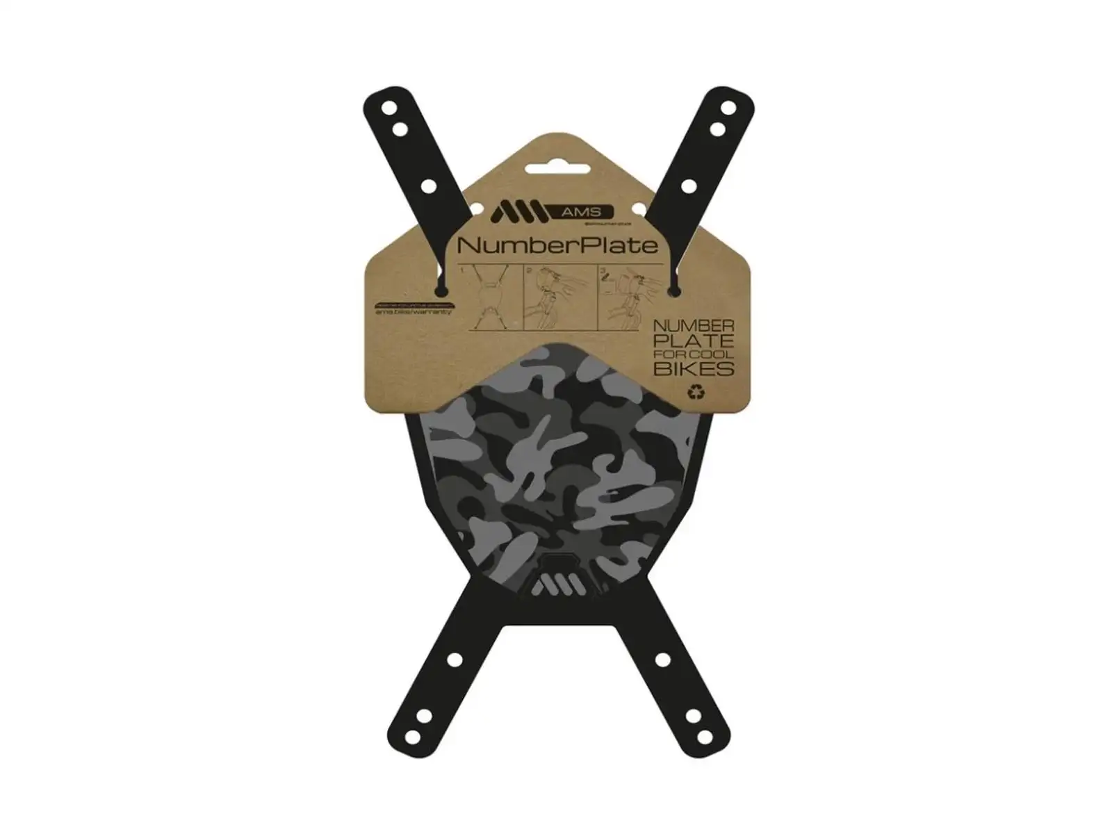 All Mountain Style Number Plate Startnummernschild Camo/Black