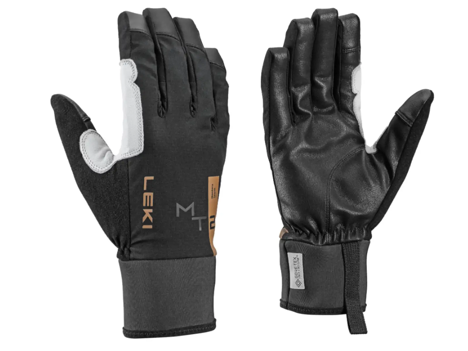 Leki Montera Storm alpine Handschuhe schwarz/weiß/braun