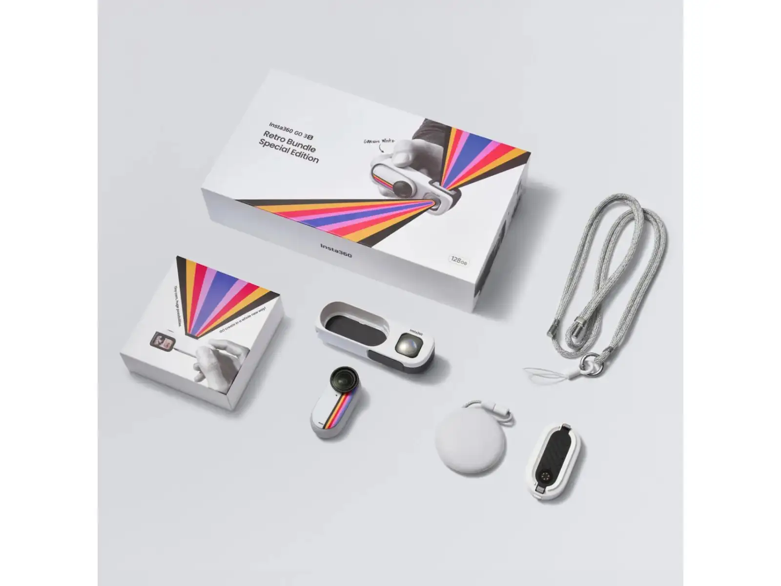 Insta360 GO 3S Kamera Retro Bundle 64 GB Sonderedition weiß