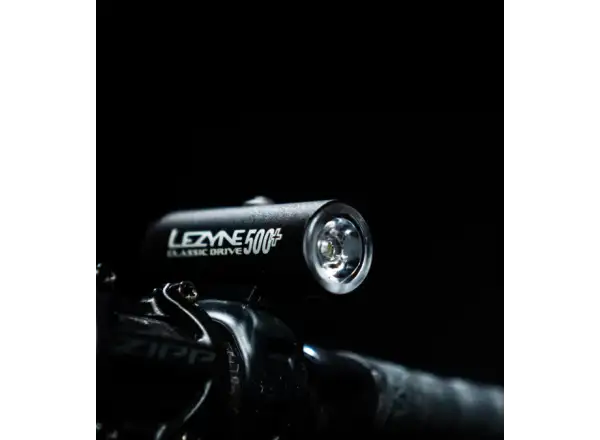 Lezyne Classic Drive 500+ Front-Fahrradlicht in Satin Schwarz.