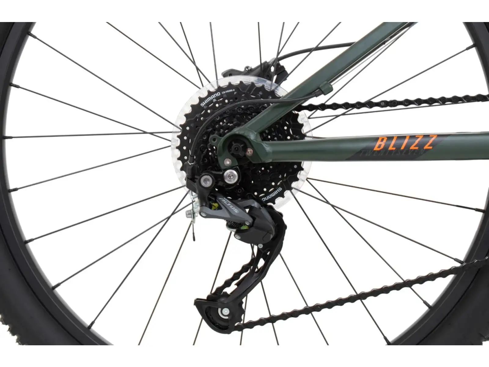 Rock Machine Blizz 27 HD Kinderfahrrad Mat Khaki/Neon Orange/Black