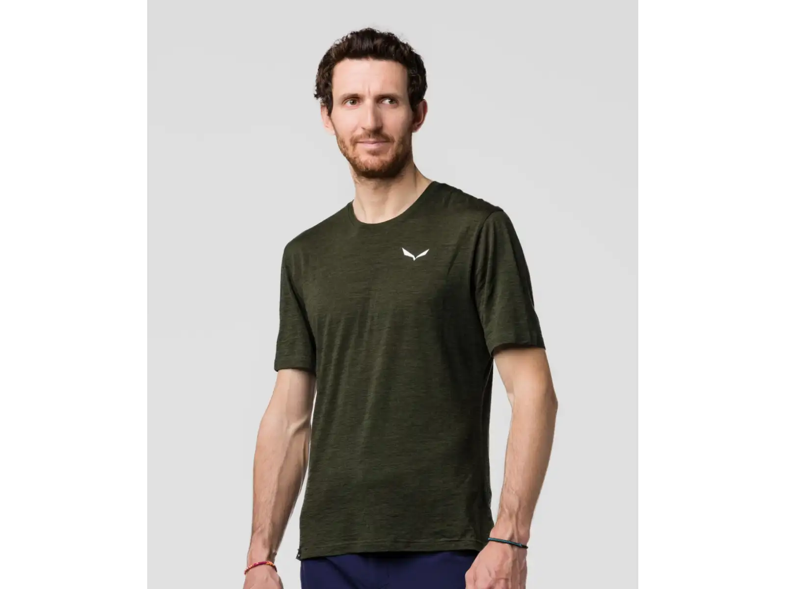 Salewa Eagle Minilogo Alpine Merino Herren T-Shirt Kurzarm Olive Green