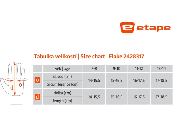 Etape Flake Kinderhandschuhe schwarz/Reflex