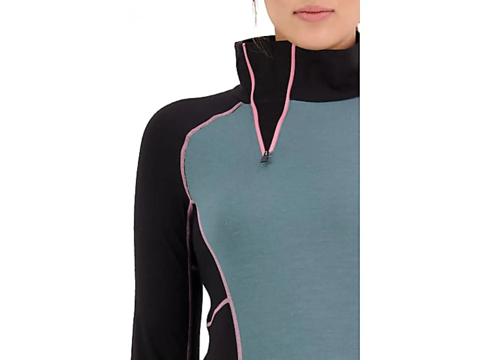 Mons Royale Olympus Half Zip WMNS Damen Langarmshirt burnt sage/schwarz