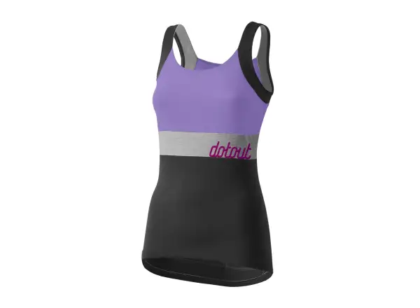 Dotout Crew Spaghetti Damen Tanktop lila/schwarz.