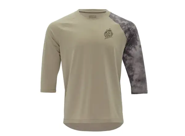 Silvini Brunello Herrentrikot mit kurzen Ärmeln in Creme/Braun.