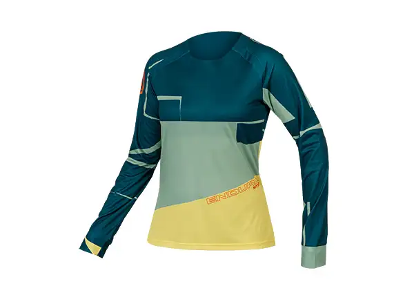 Endura MT500 Print Tee LTD Damen Langarmshirt Deep Teal