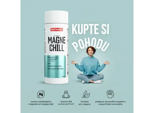 Nutrend Magnechill Magnesiumbisglycinat mit Vitamin B6 90 Kapseln