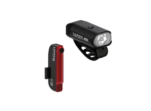 Lezyne Mini Drive 400XL / Stick+ Drive Lichter Set Black
