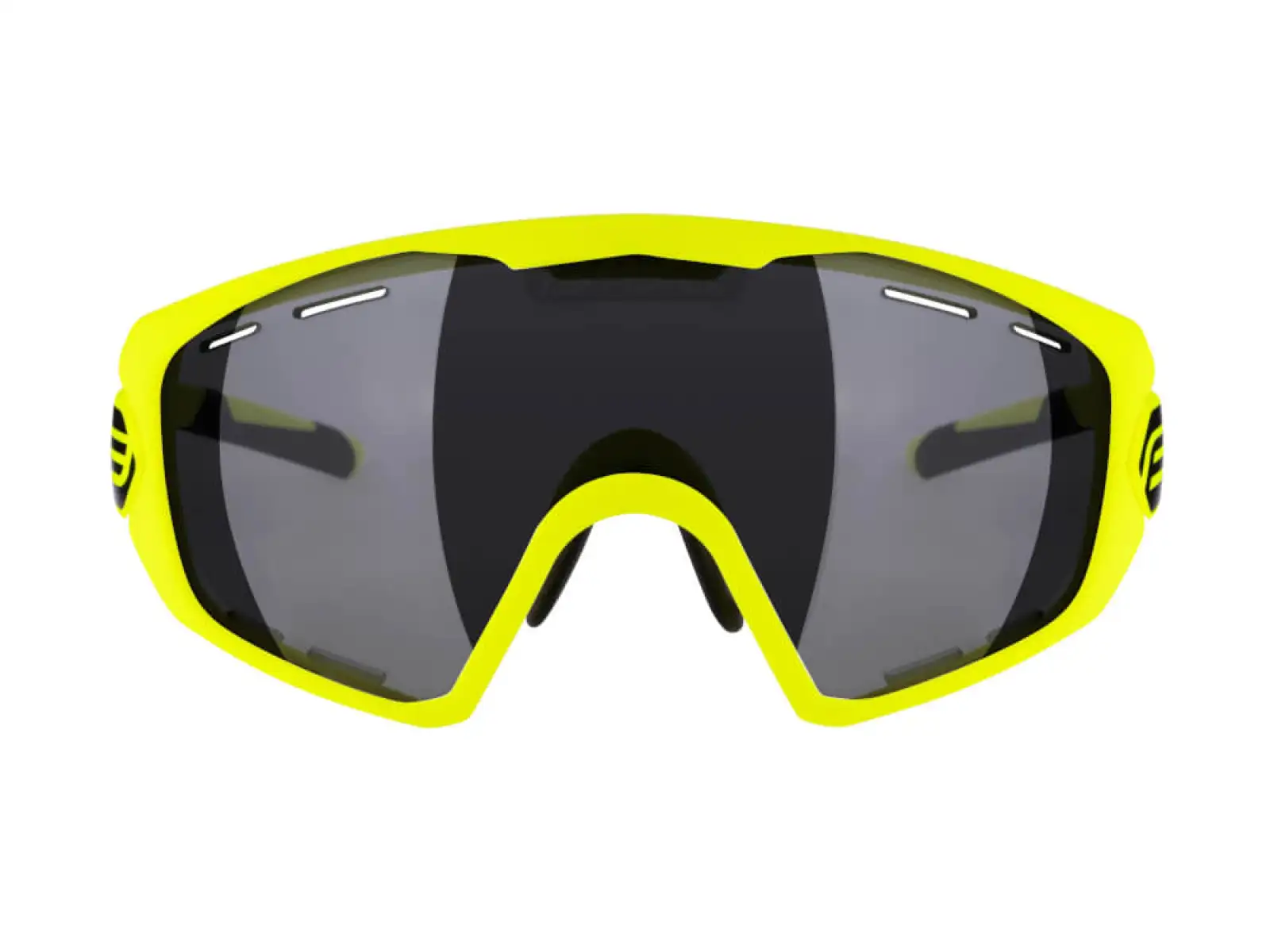 Ombro Plus Radbrille in fluro/gelb mit schwarzen Gläsern.