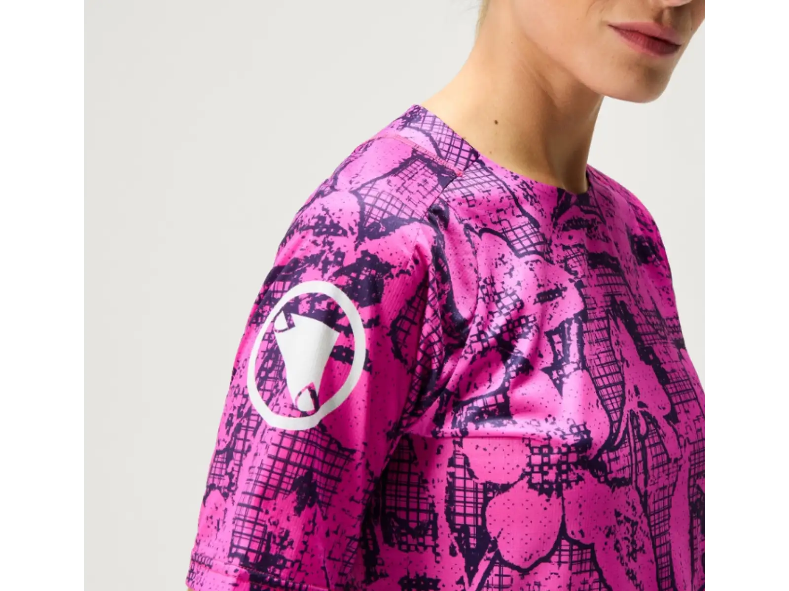 Endura LTD Grid Floral Damen-Trikot kurzarm Pink Pop
