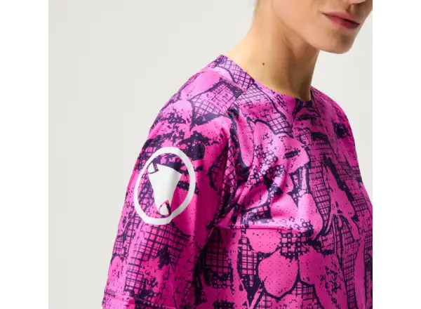 Endura LTD Grid Floral Damen-Trikot kurzarm Pink Pop