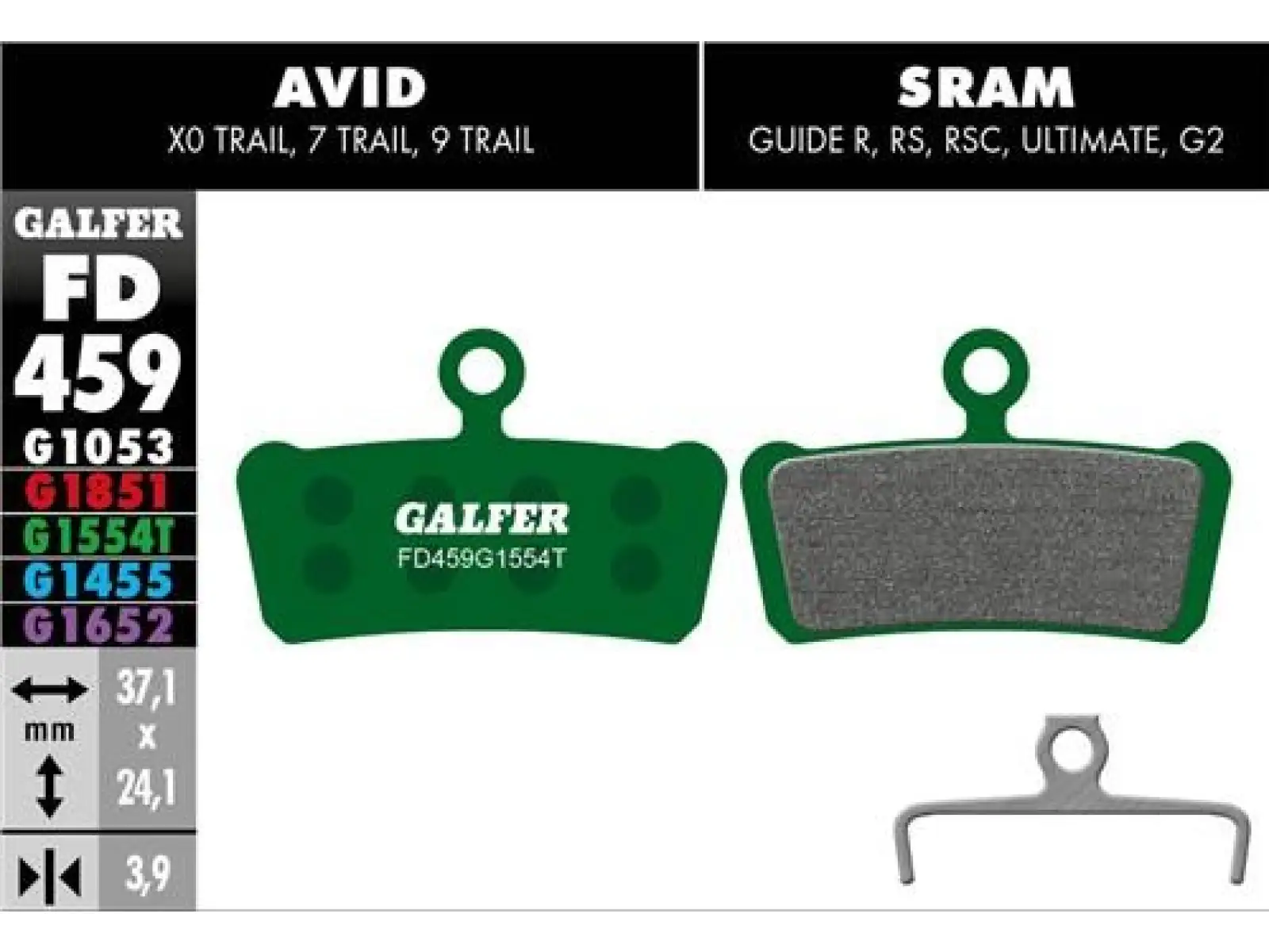 Galfer FD459 Pro G1554T Bremsbeläge für Avid/Sram