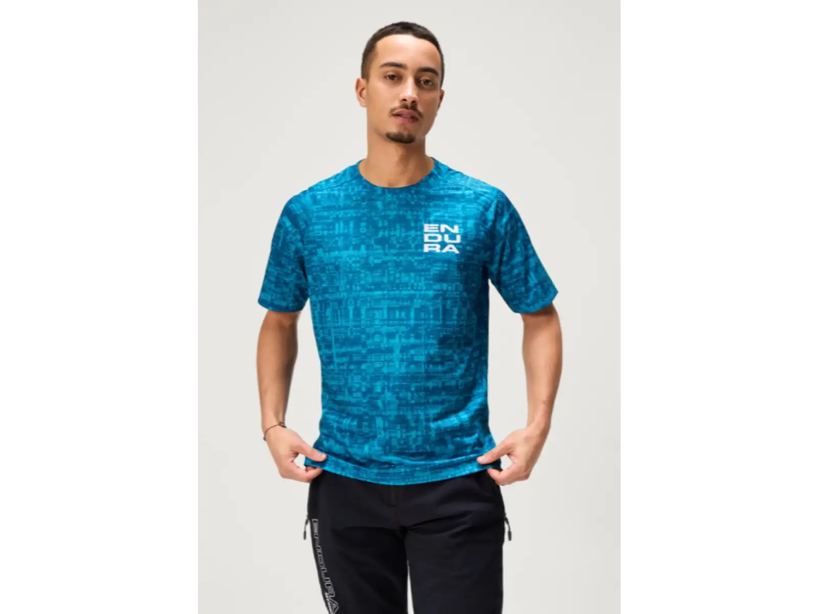 Endura LTD Grid Print Herren Trikot Kurzarm Atlantic