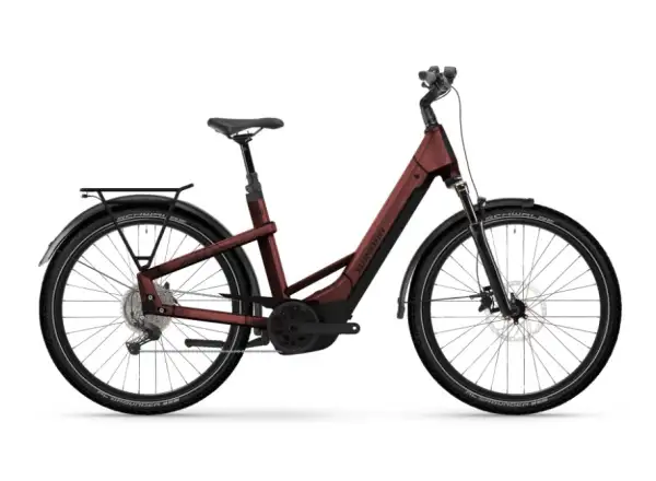 Winora Yakun X10 800Wh Tiefeinsteiger E-Bike warm rot glänzend