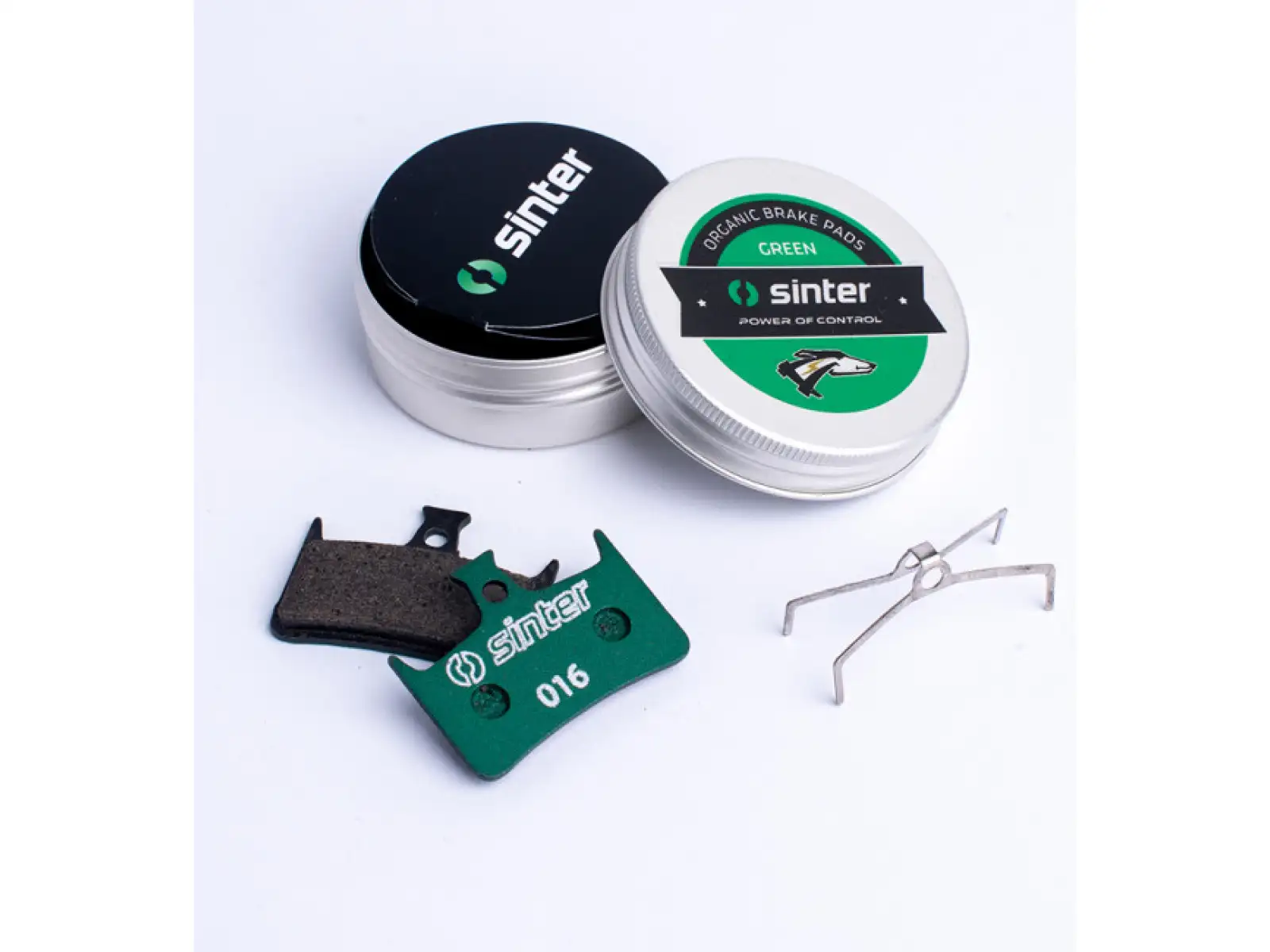 Sinter Hope Bremsbeläge aus grünem Polymer.