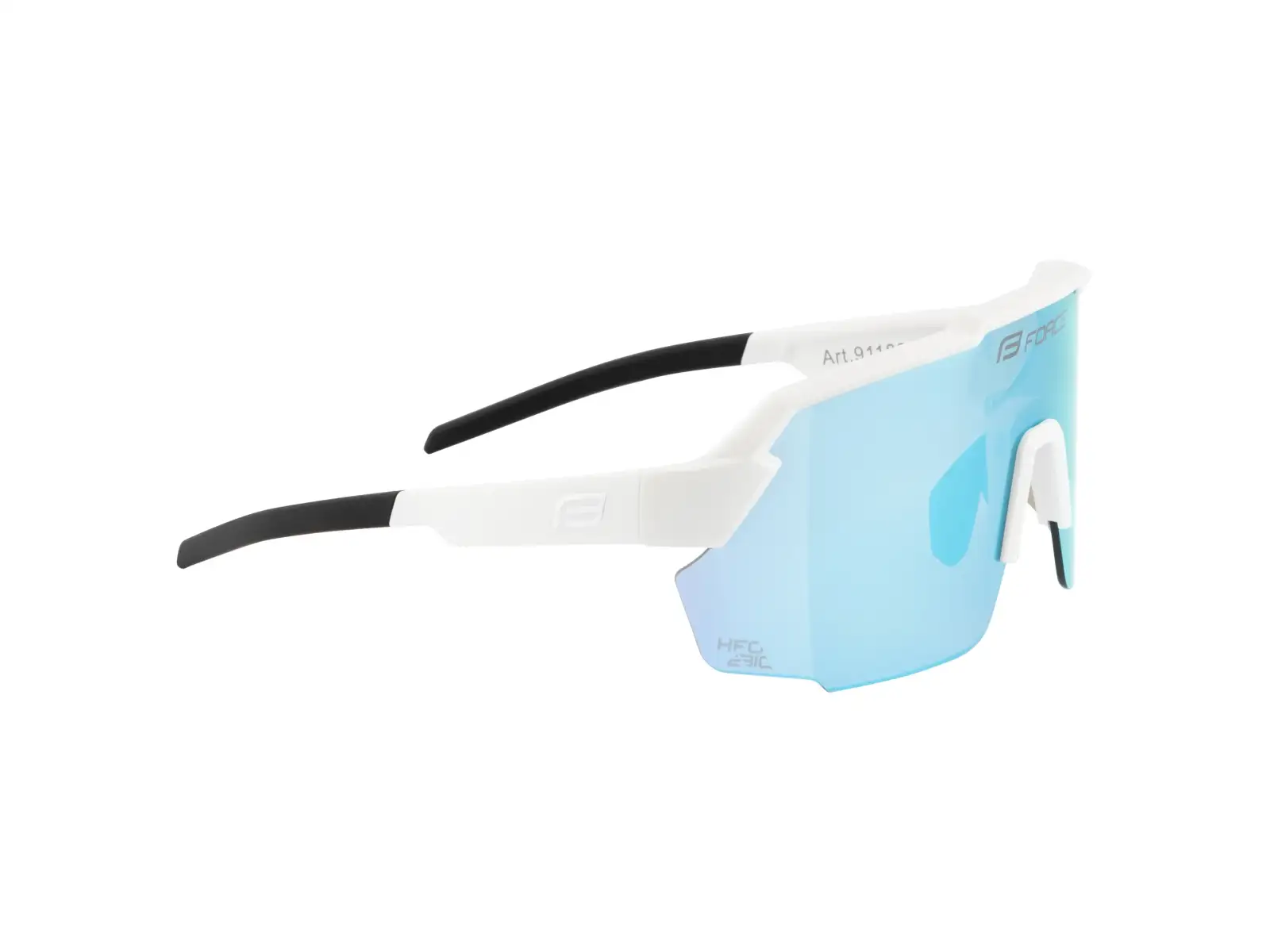 Force Pulse Fahrradbrille weiß/blau verspiegeltes Glas
