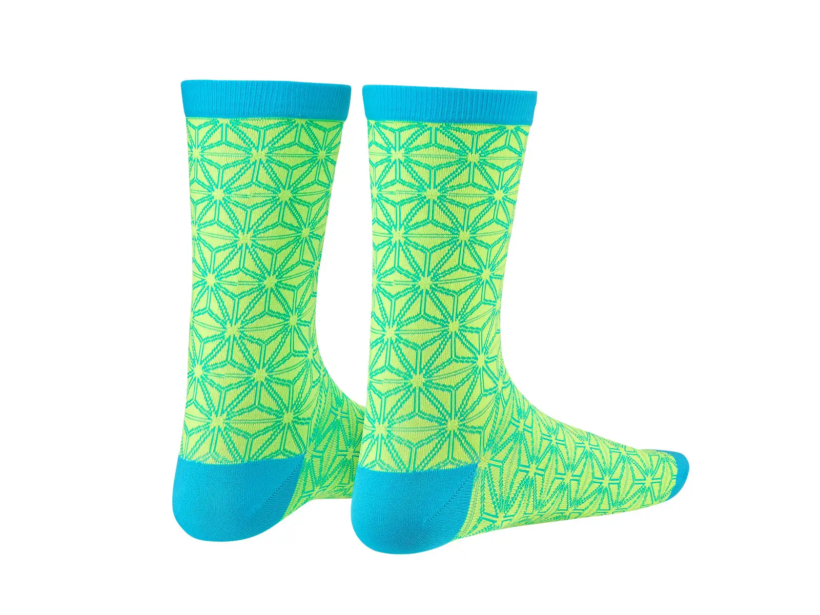 Supacaz Asanoha Damen Socken Neon Gelb/Neon Blau