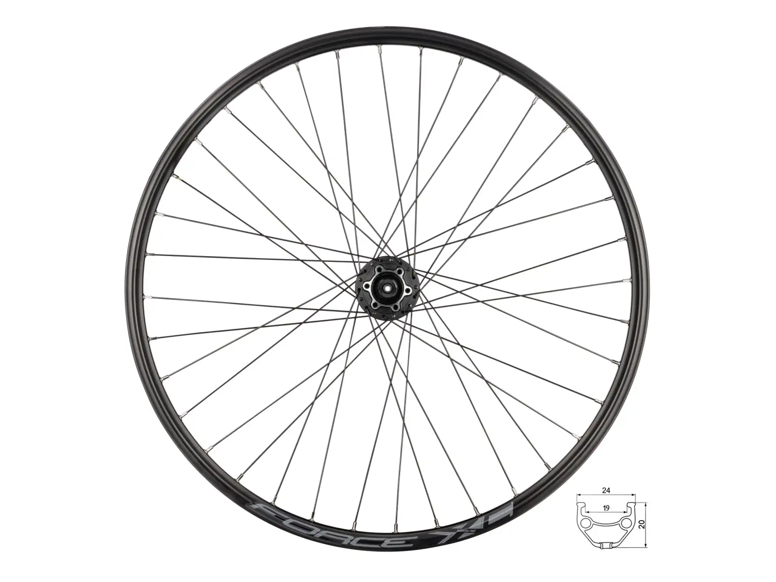 Force XC Disc 26" Vorderrad eingespeicht, Nabe SH HBM475.
