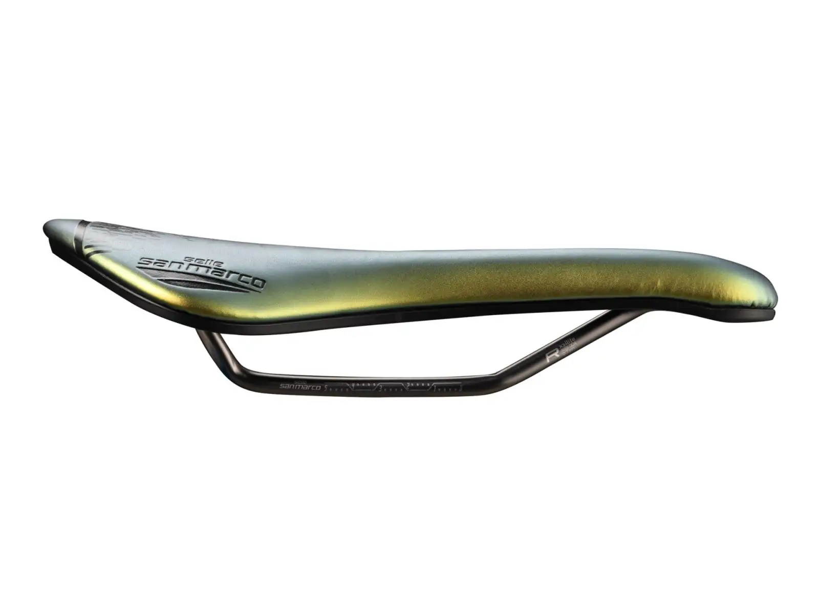 Selle San Marco Aspide Short Open-Fit Racing Wide Sattel Iridescent Gold