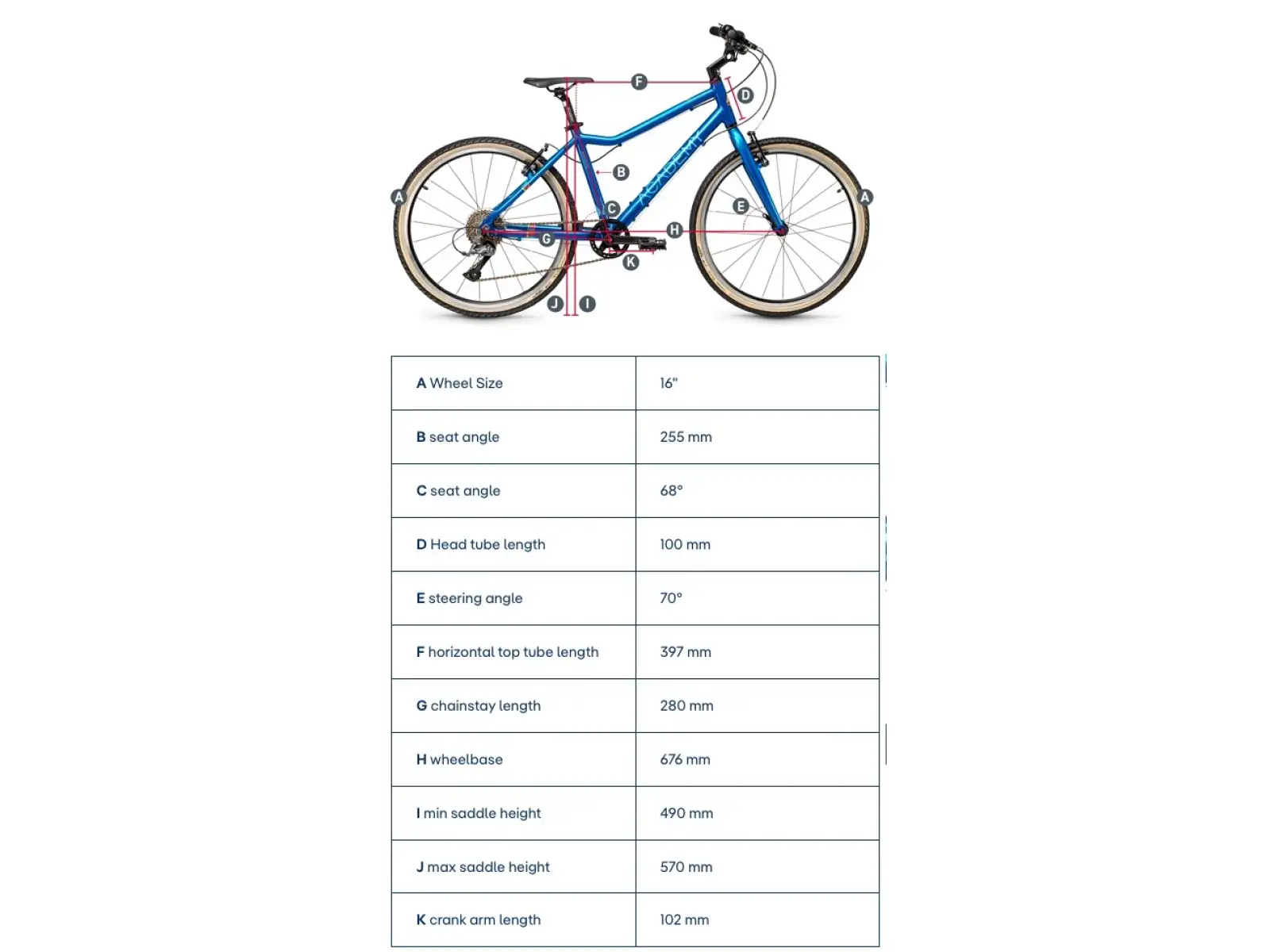 Academy Grade 3 Belt Kinderfahrrad 16" Blau