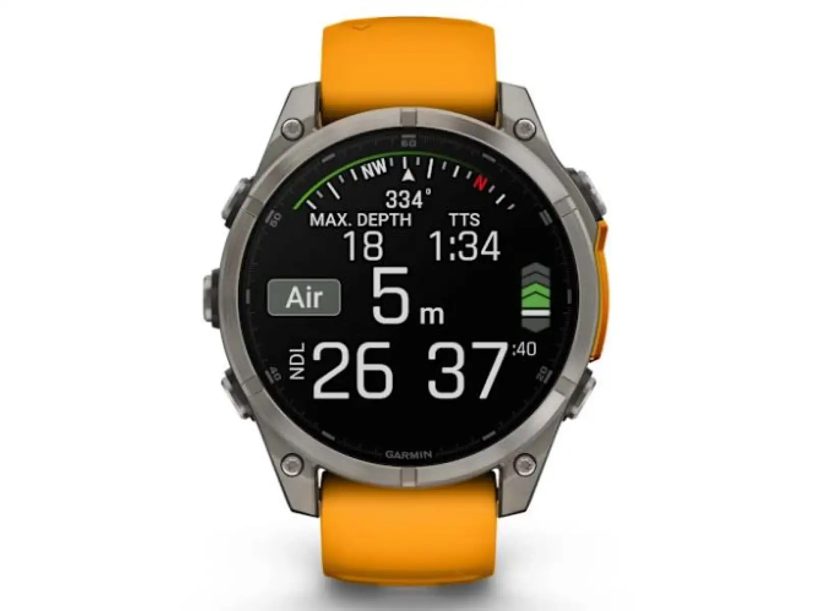 Garmin fenix 8 - 47 mm AMOLED Saphir Smartwatch Titanium Orange/Graphite