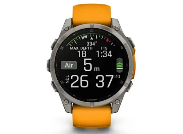 Garmin fenix 8 - 47 mm AMOLED Saphir Smartwatch Titanium Orange/Graphite