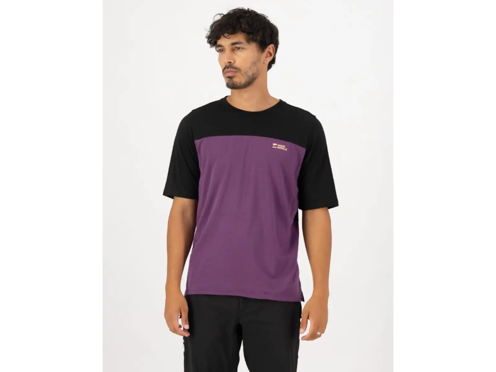 Mons Royale Diversion Merino Herren T-Shirt Kurzarm Boysenberry/Black