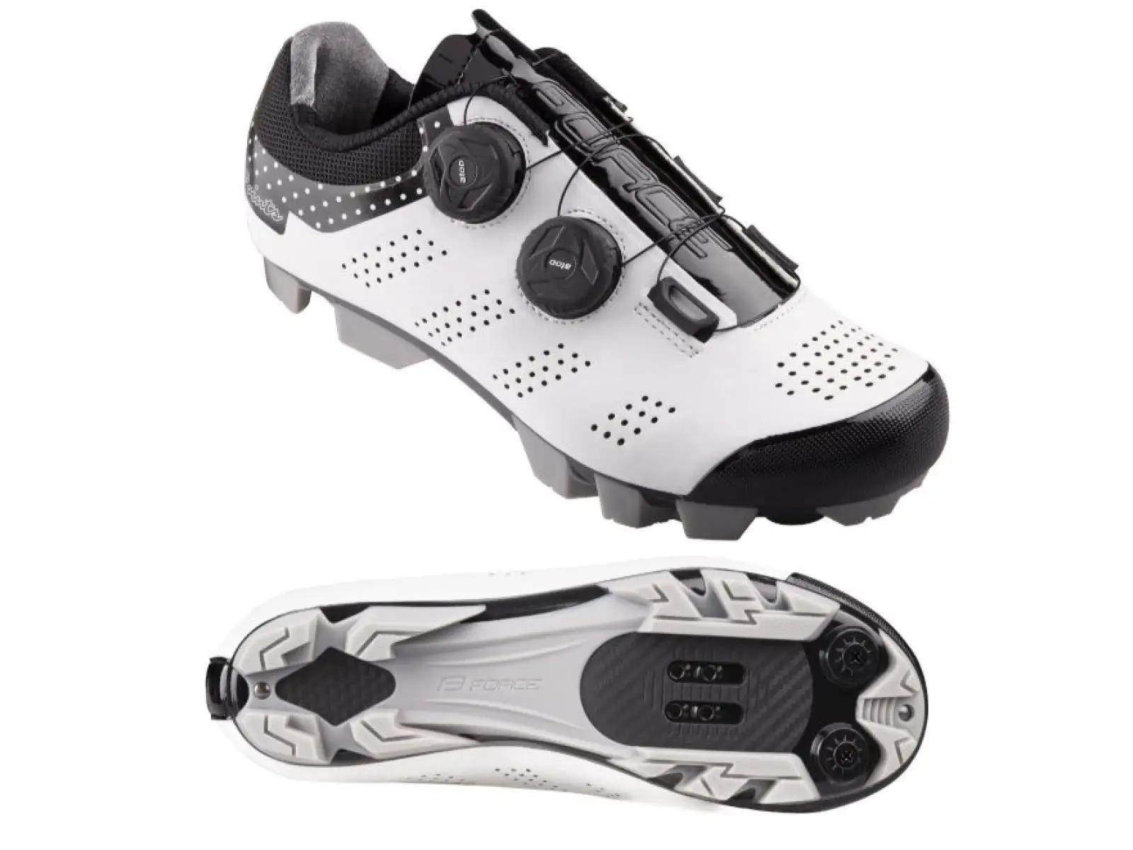Force MTB Points Damen-Mountainbike-Schuhe Weiß/Schwarz
