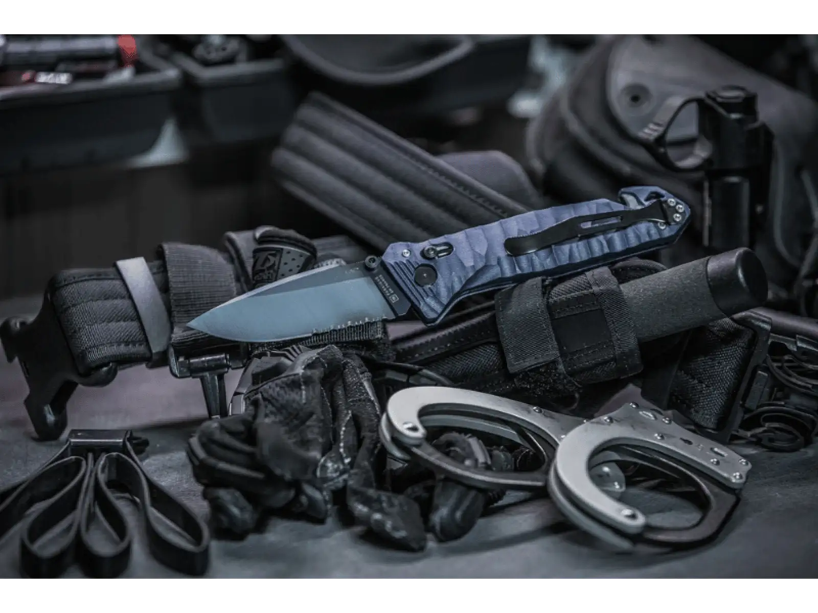 TB Outdoor CAC S200 Französische Armee PA6 FV Messer Textur schwarze