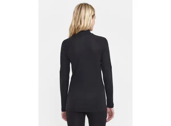 Craft ADV Wool Merino Damen Langarmshirt mit Reißverschluss schwarz