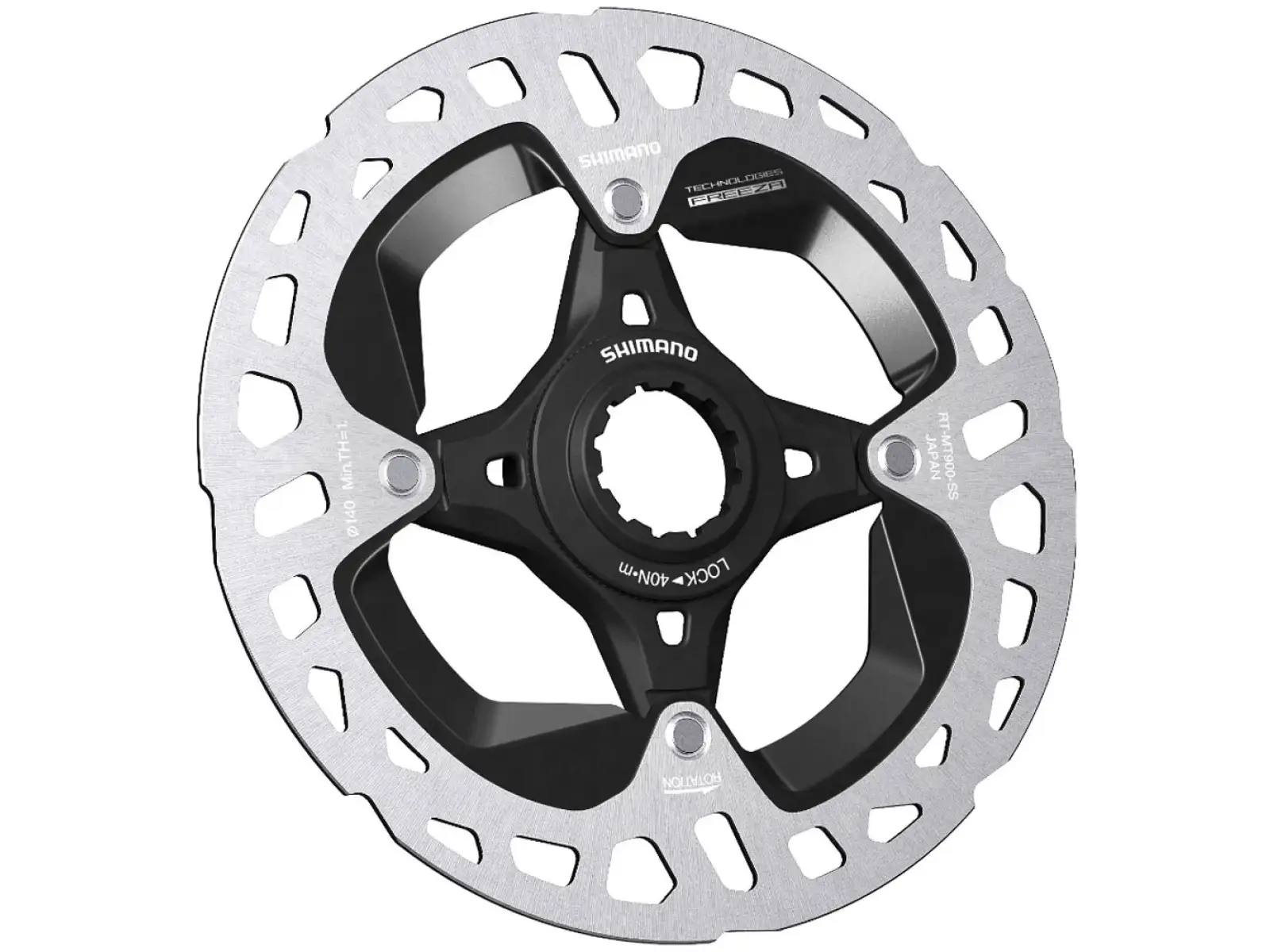 Shimano RT-MT900 Bremsscheibe 140 mm, Center Lock, Ice Tech, äußerer Lock Ring