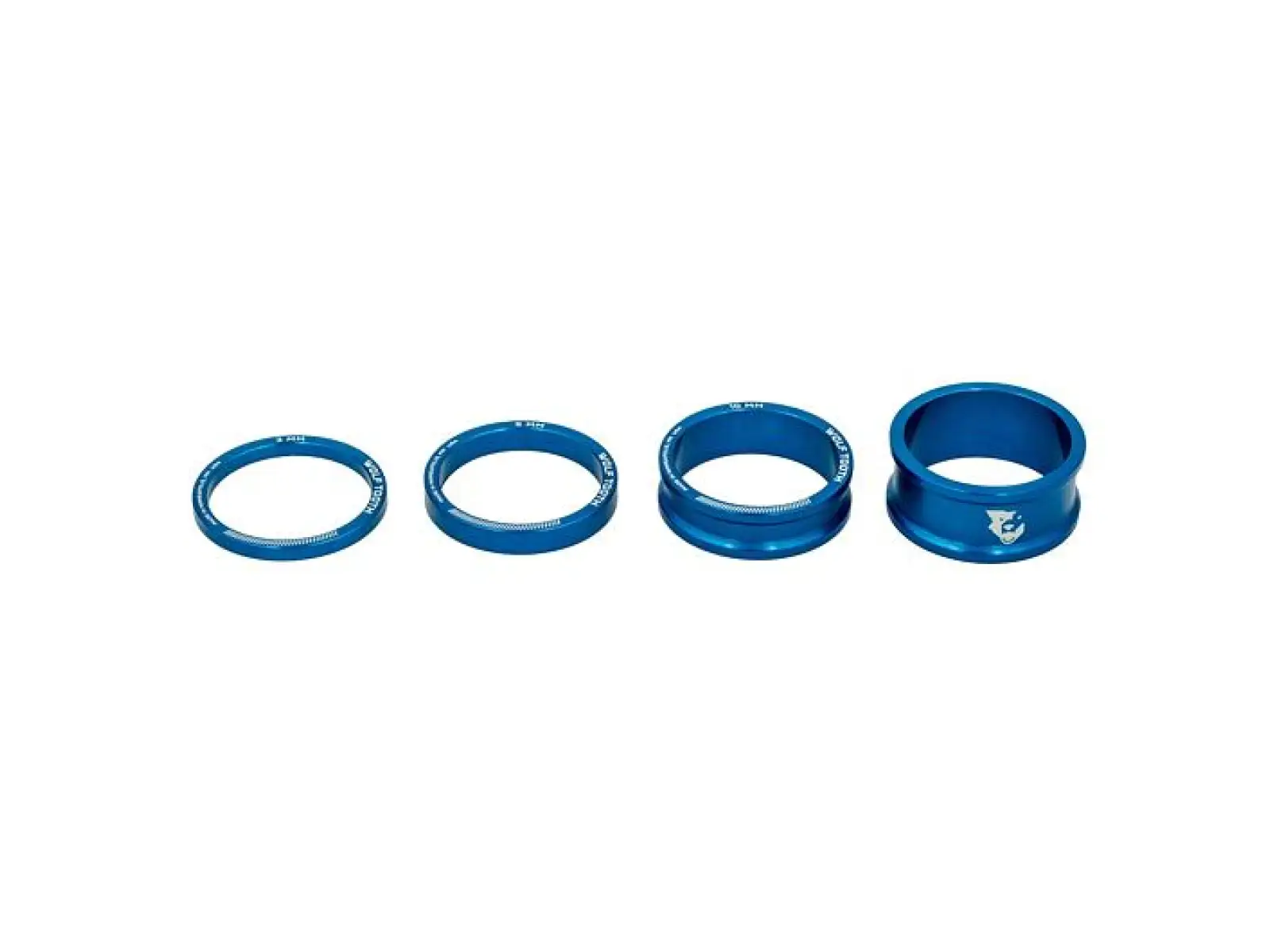 Wolf Tooth Spacer-Set 3,5,10,15 mm für 1 1/8" Vorbau blau