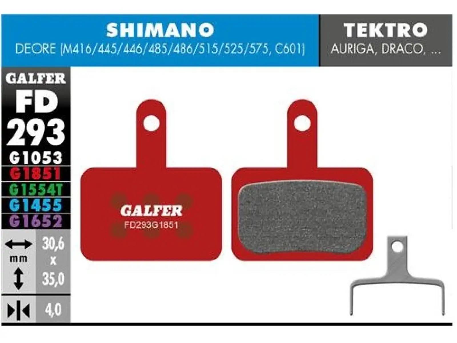 Galfer FD293 Advanced G1851 Bremsbeläge für Shimano/Tektro/TRP