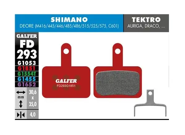 Galfer FD293 Advanced G1851 Bremsbeläge für Shimano/Tektro/TRP
