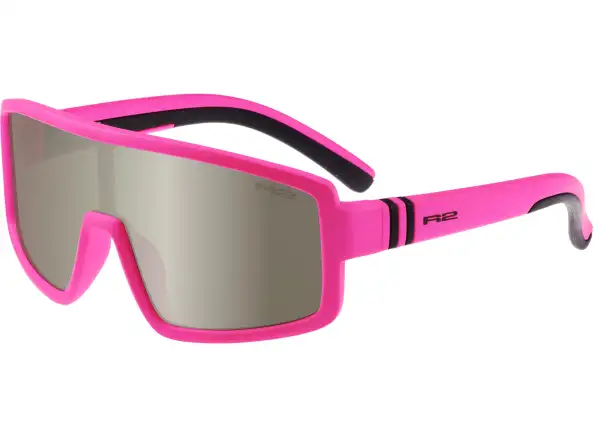 R2 Invader Kinder-Sonnenbrille neon pink/smoke/silber Spiegel