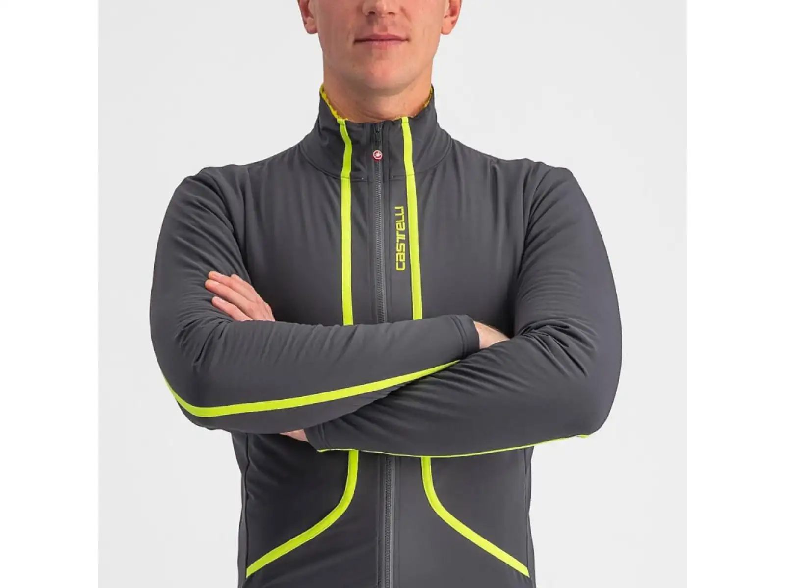 Castelli Flight Air Herrenjacke gray/lime
