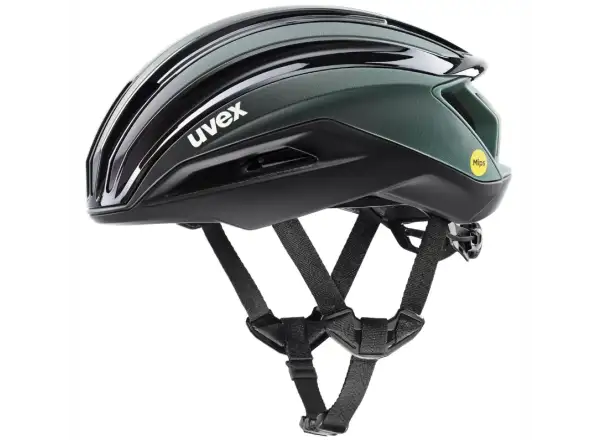 Uvex Surge Aero MIPS Rennradhelm Black/Sage Green Matt
