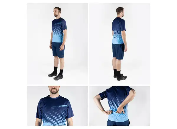 Force Angle MTB Herren-Trikot Kurzarm Blau