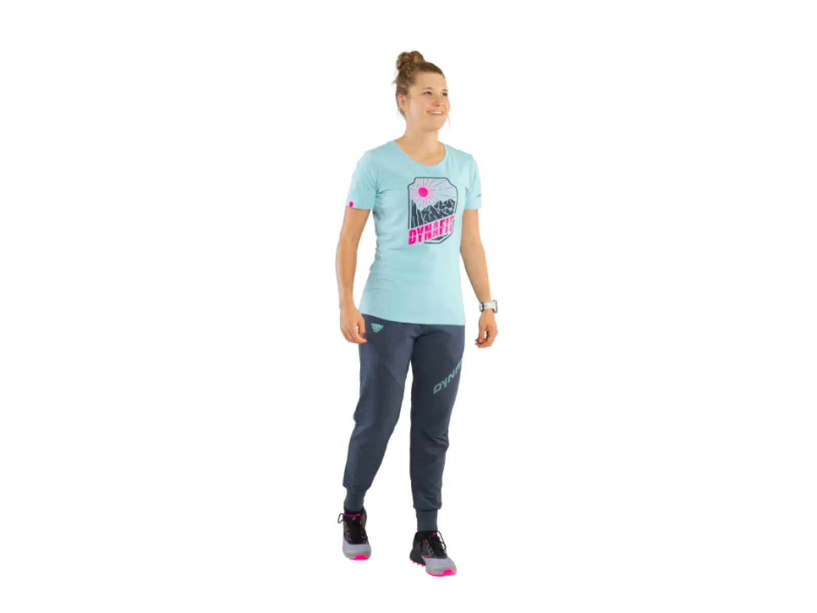 Dynafit Graphic Cotton Damen T-Shirt kurzarm Marineblau/Abzeichen.