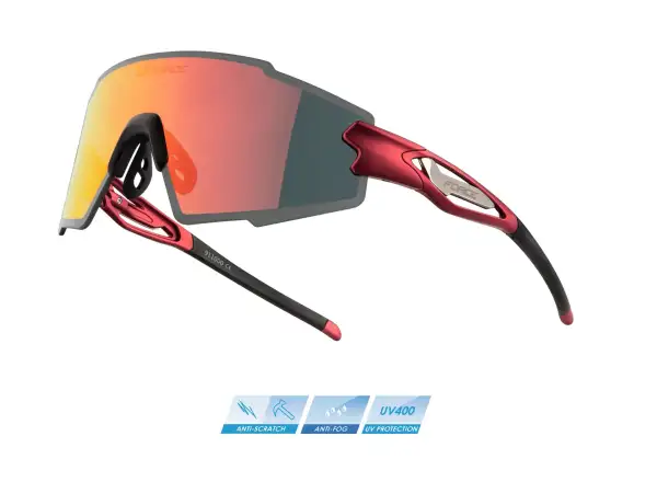 Force Mantra Fahrradbrille in Rot/Rot mit polarisierten Gläsern