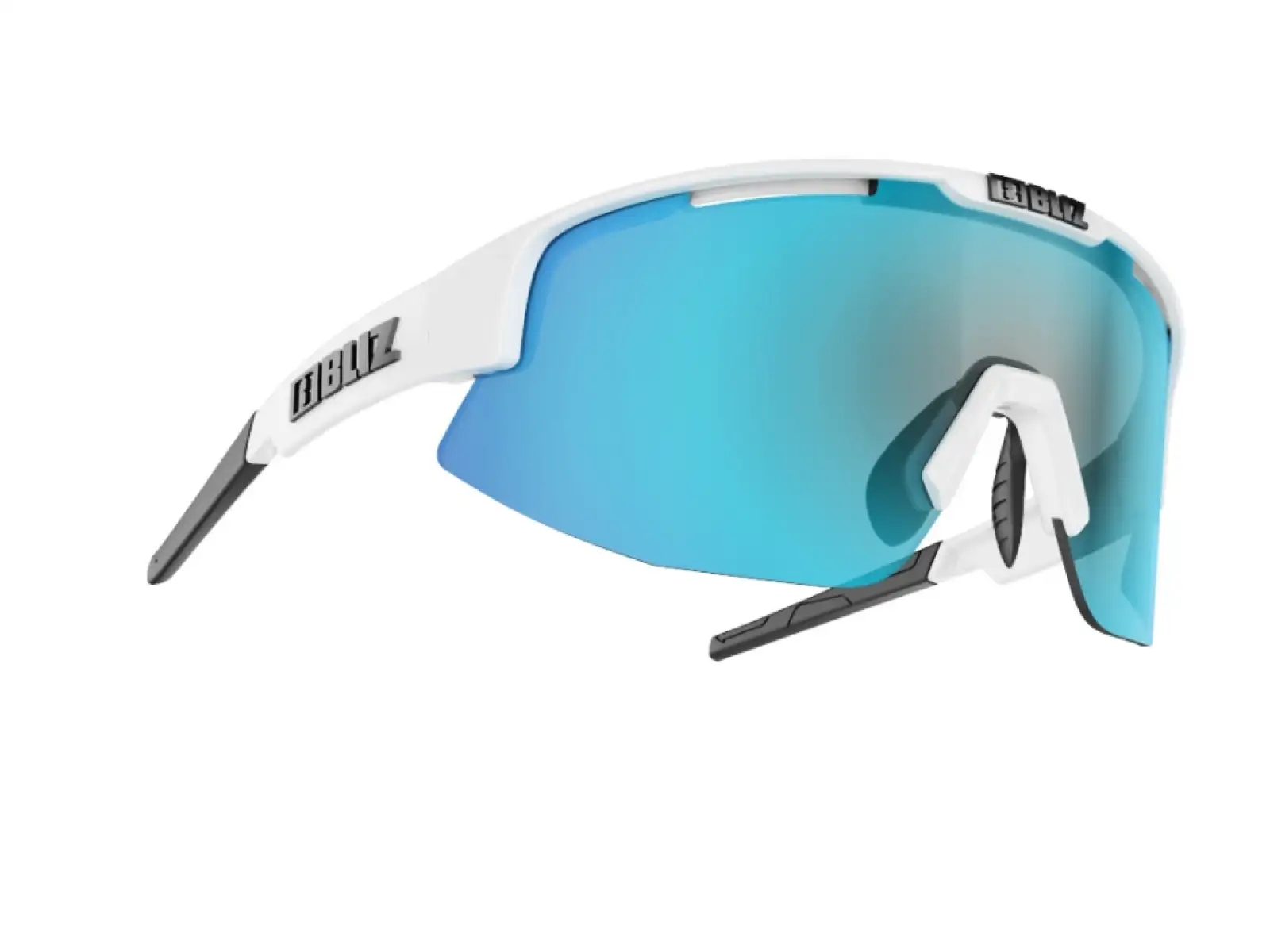Bliz Matrix Brille Shiny White Smoke/Blue Multi Cat.3