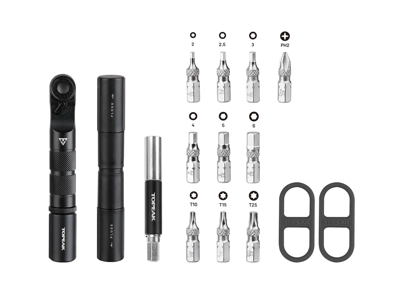 Topeak Ratchet'n Roll Elite Werkzeugset mit Ratsche 15 Funktionen Schwarz