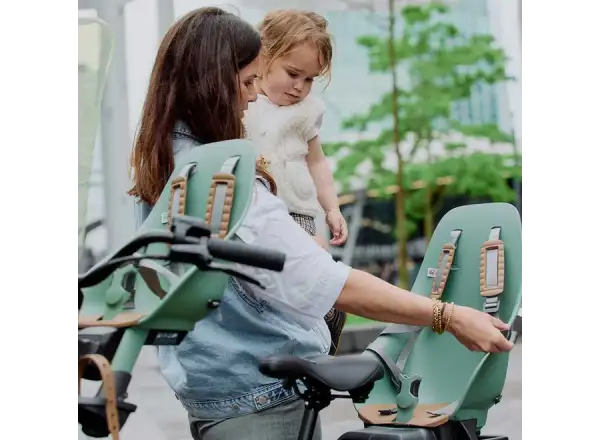 Urban Iki Ta-ke Fahrradsitz für MIK Gepäckträger Icho Green/Kurumi Brown