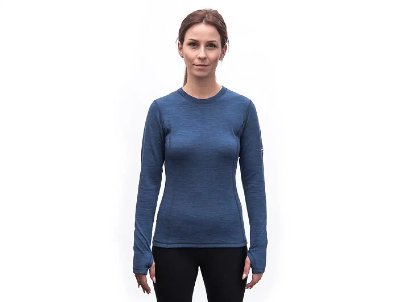 Sensor Merino Bold Damen T-Shirt Langarm Cool Blue