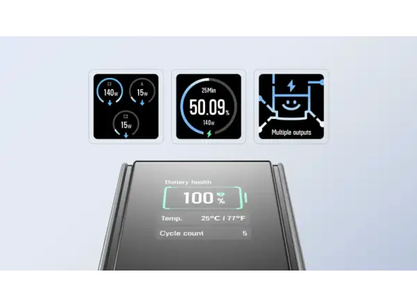 EcoFlow Rapid Power Bank (25000mAh,170W) 2x100W eingebautes USB-C Kabel - schwarz