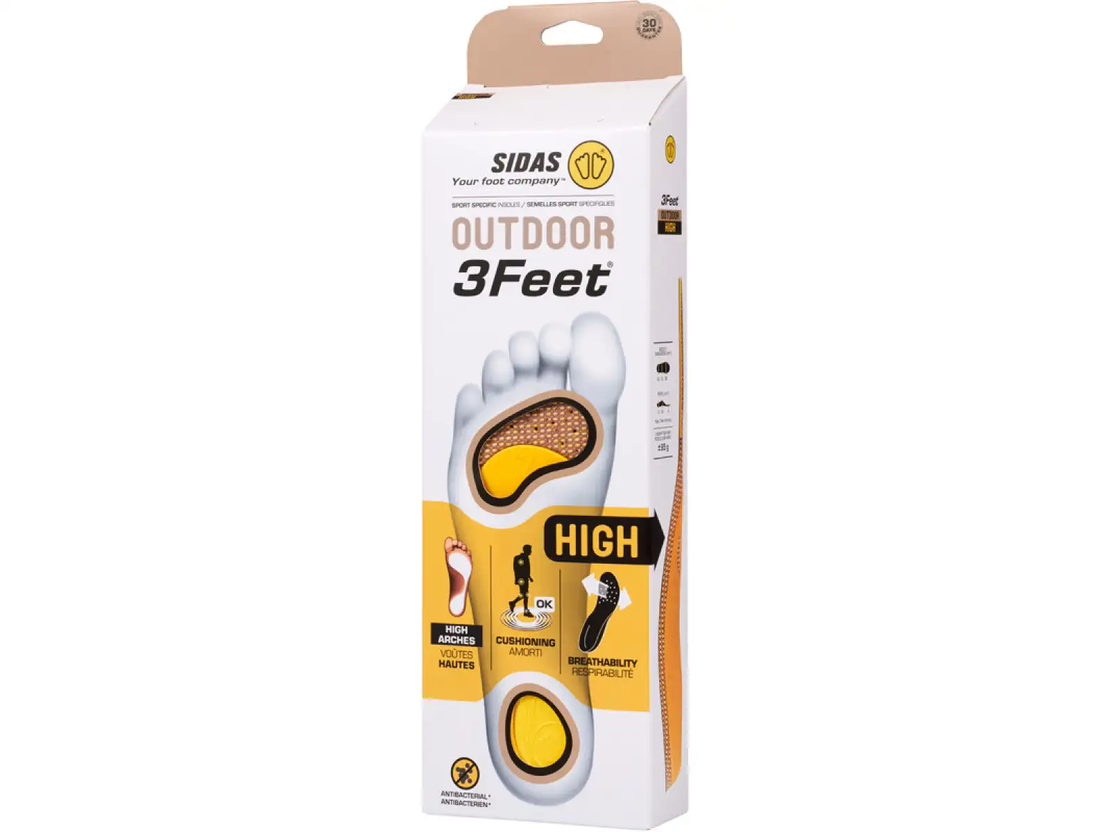 Sidas 3Feet Outdoor High  Einlegesohlen für hoher Wölbung 1 Paar